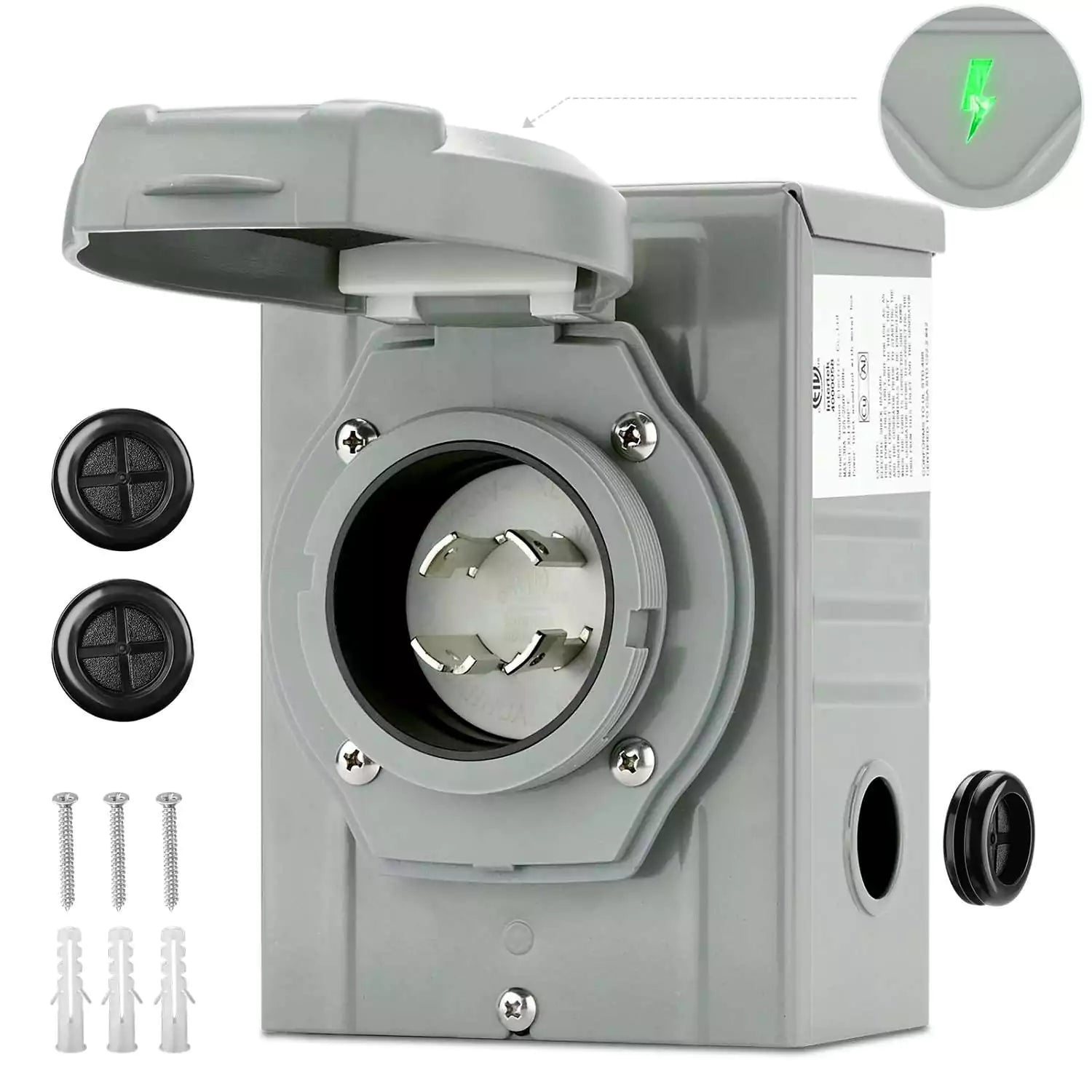 Kohree PB30 30 Amp Generator Inlet Box 7500W