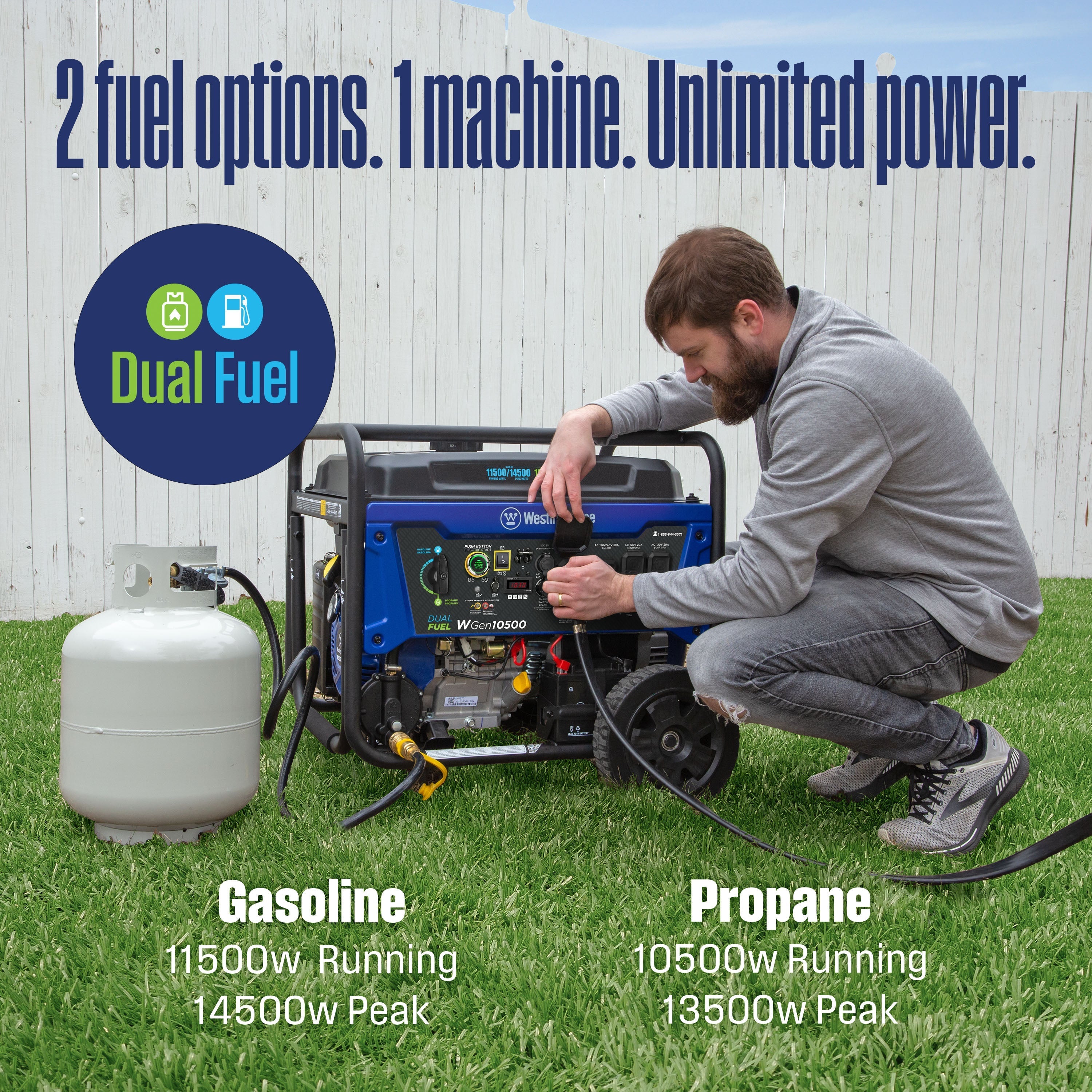 Westinghouse WGen11500DFc Dual Fuel Portable Generator 11500W – view 8