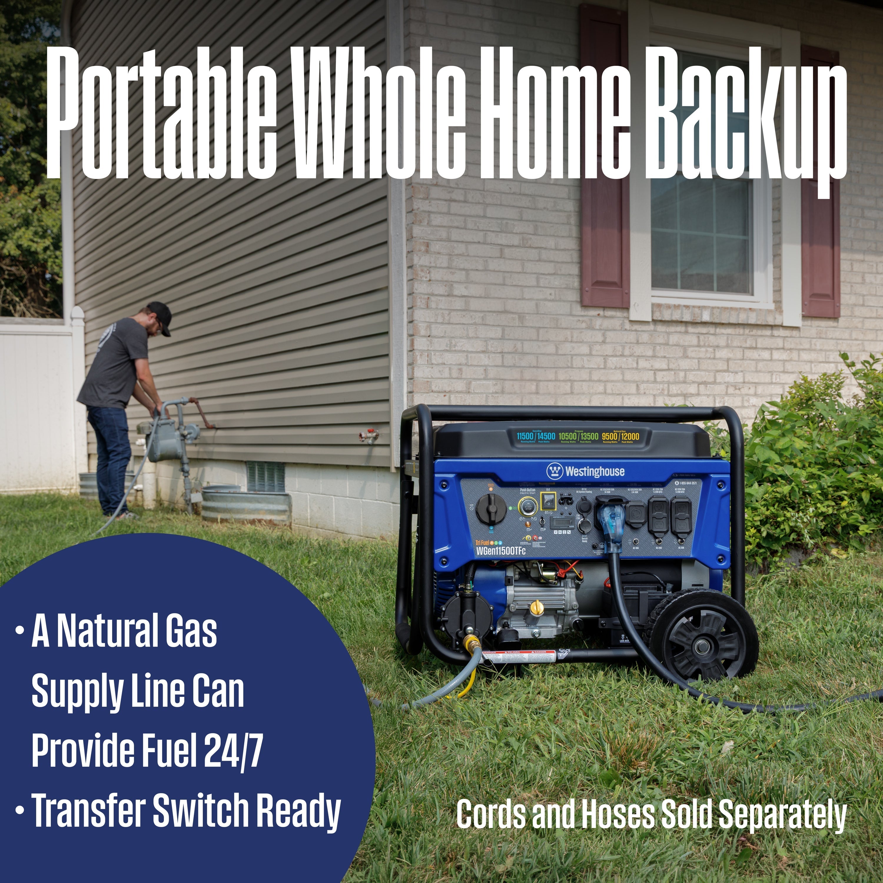 Westinghouse WGen11500TFc Tri-Fuel Portable Generator 11500W – view 4