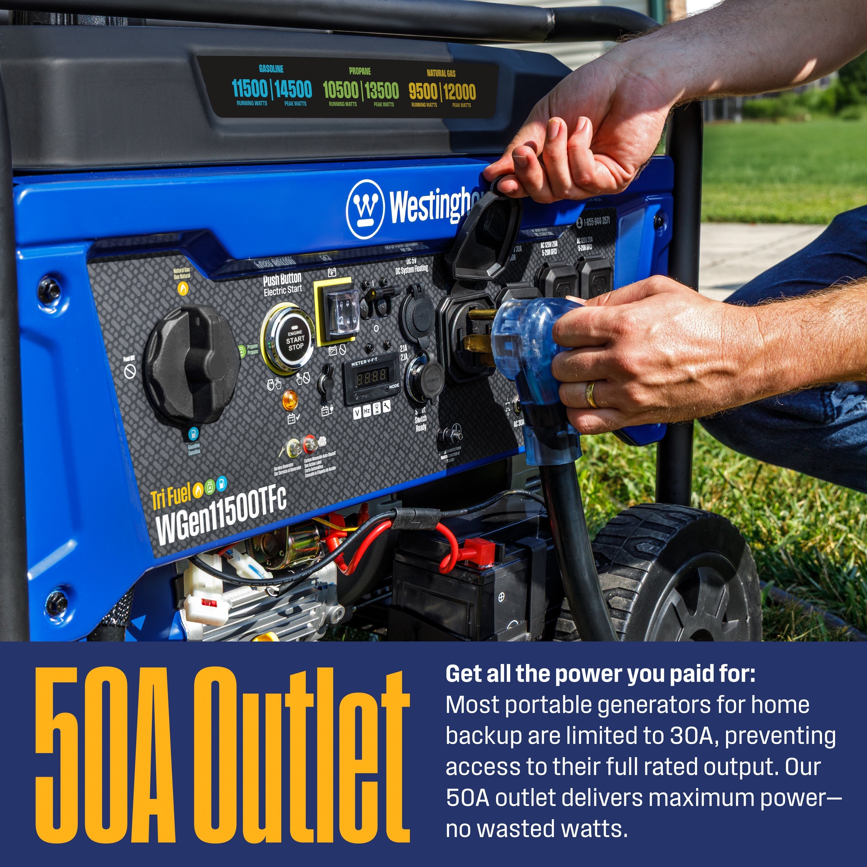 Westinghouse WGen11500TFc Tri-Fuel Portable Generator 11500W – view 6