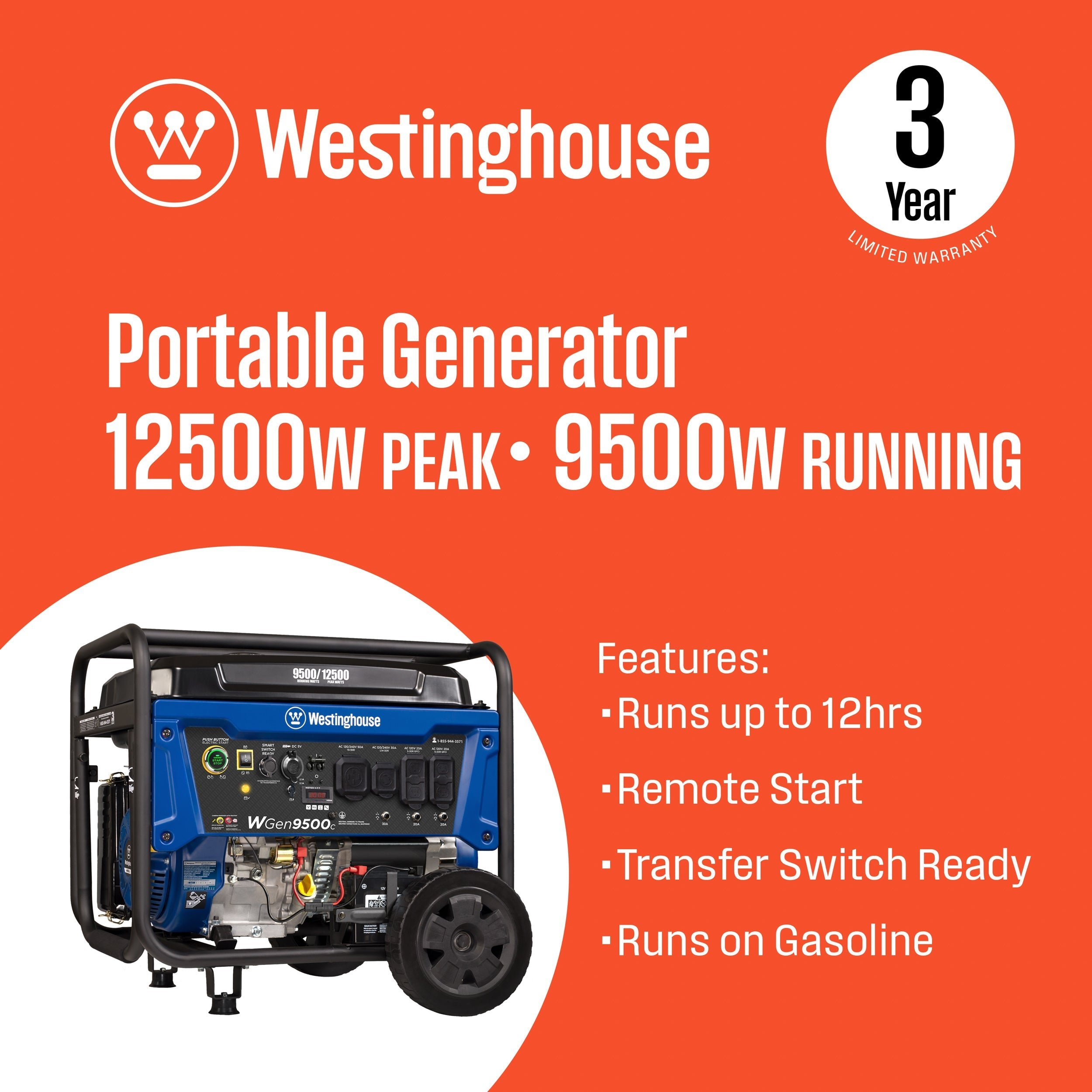 Westinghouse WGen9500c Portable Generator 9500W – view 2