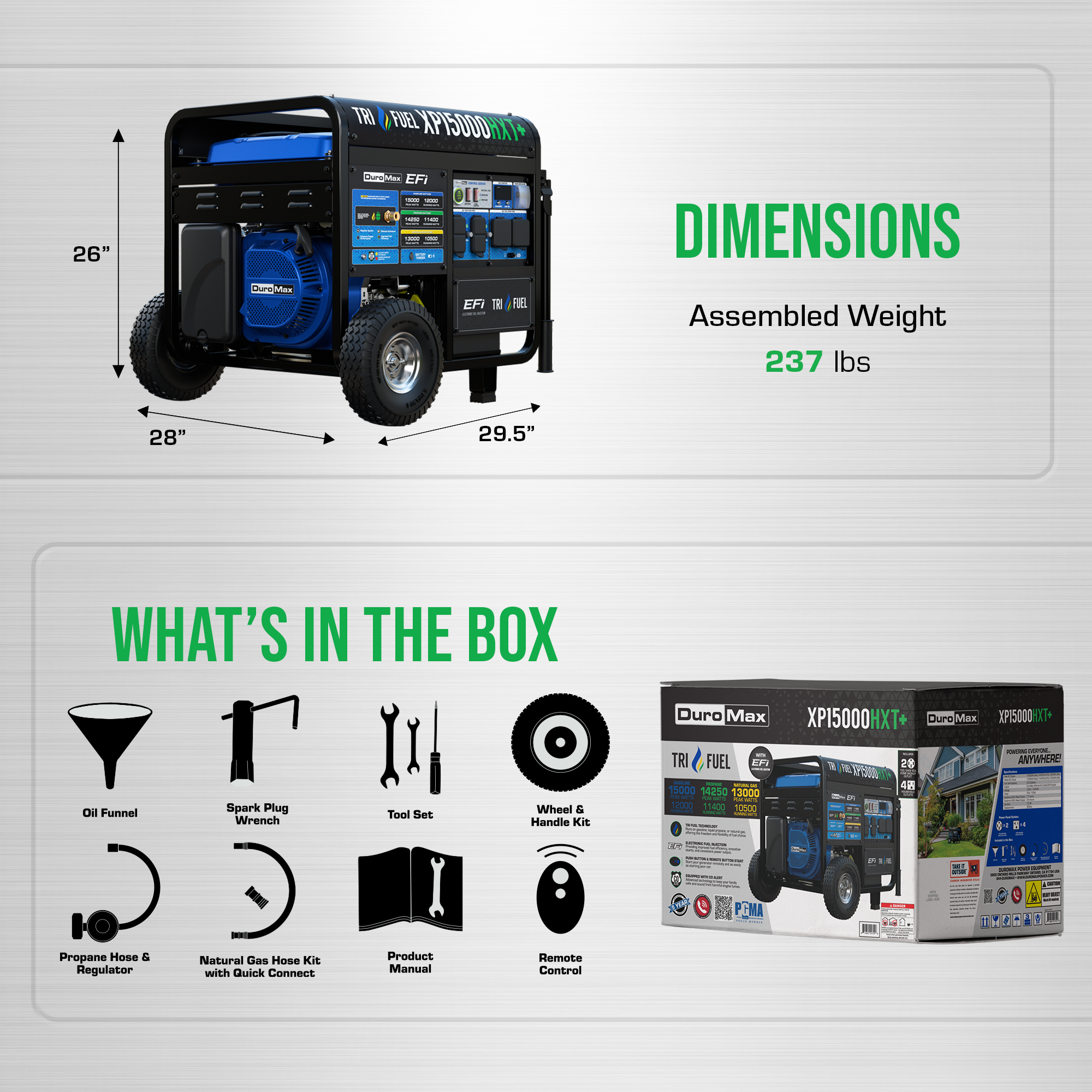 DuroMax XP15000HXT+ Tri-Fuel Portable Generator 15000W – view 11